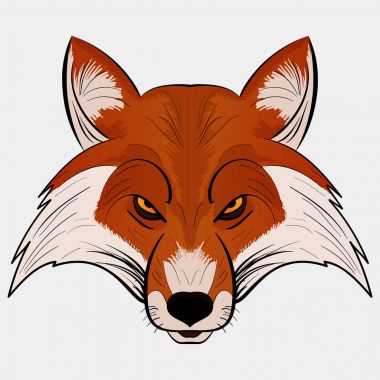 Maskot vektör çizim fox kafa tarzı çizgi film