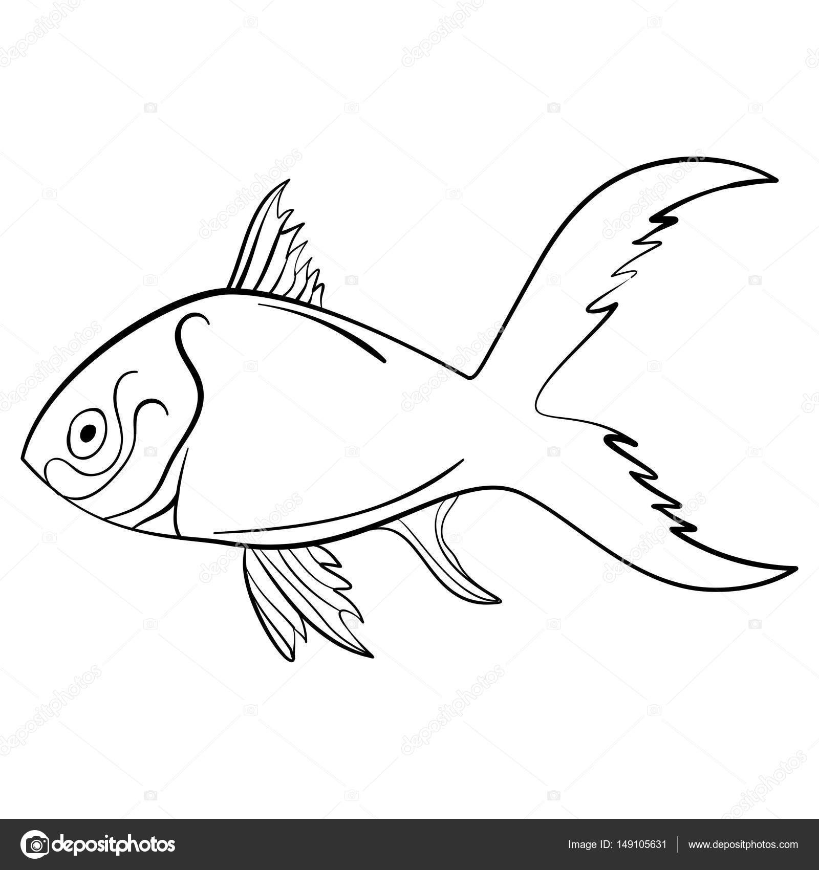 Schizzo disegno eccentrico di pesce — Vettoriali di tiverets