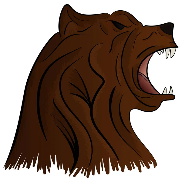 Grizzly oso mascota cabeza vector gráfico — Archivo Imágenes Vectoriales