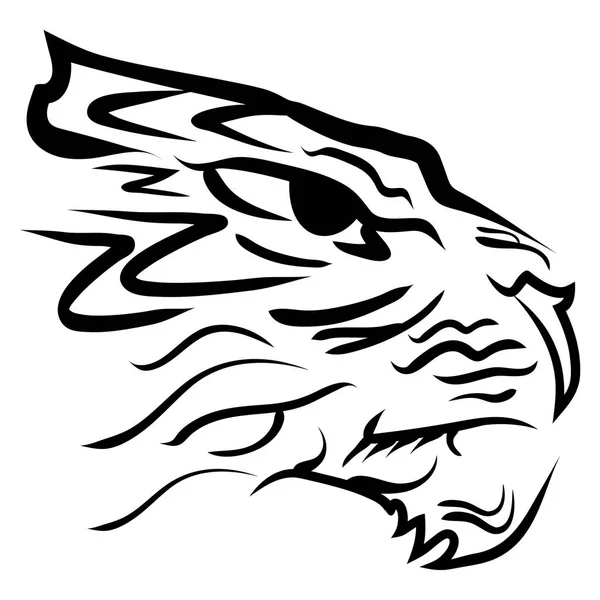Στυλιζαρισμένη εικόνας tiger κεφάλι εικονογράφηση διάνυσμα. — Διανυσματικό Αρχείο