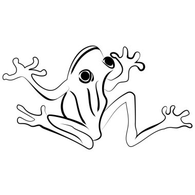 Siyah ve beyaz siluet kurbağa vektör