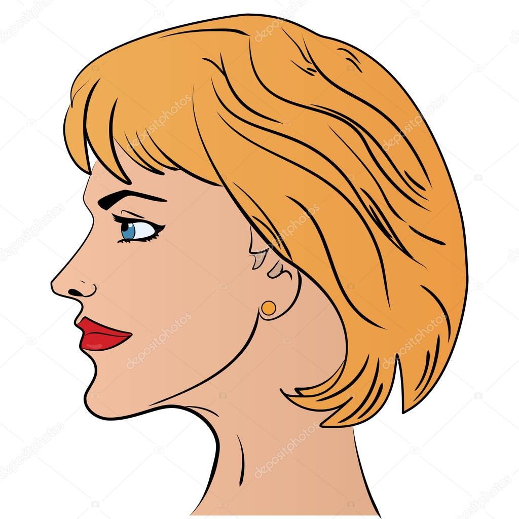 Download Cartoon head side view | Cartoon woman side view head pattern — Stock Vector © tiverets #153330274