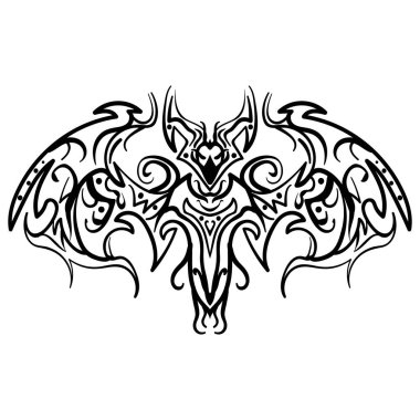 Elle çizilmiş dekoratif süslü doodle yarasa