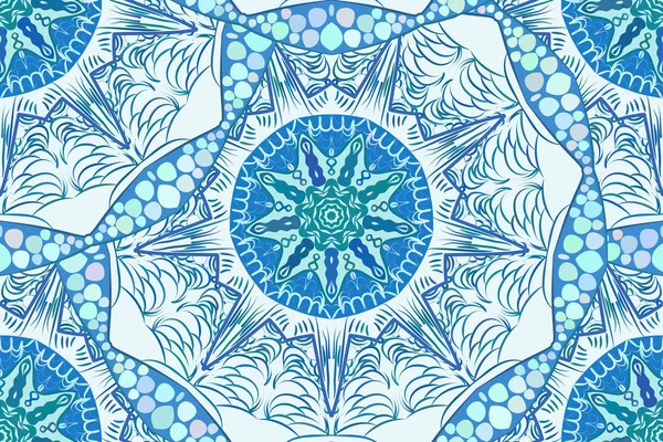 Boucle de motif abstrait bleu sans couture vectorielle — Image vectorielle