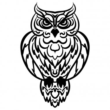 Baykuş kabile desen vektör çizim