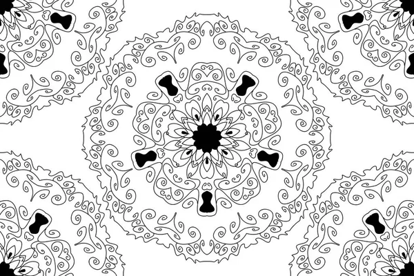Vektor nahtlose runde Sterne Spitze ornamentales Muster — Stockvektor