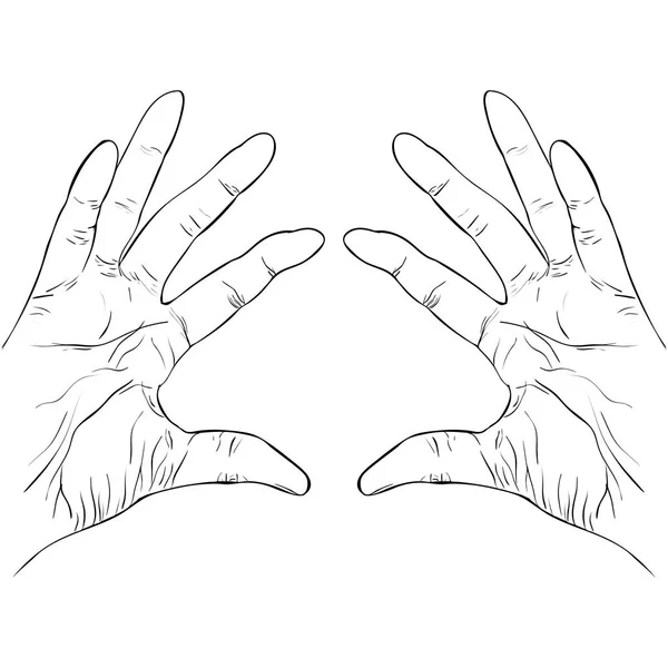 Inkoust Načrtněte dvě ruce něco vektorové — Stockový vektor
