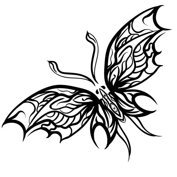 Grunge atrament elegancja ilustracja motyl — Wektor stockowy