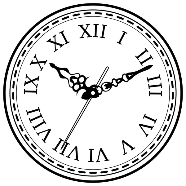 Horloge Vintage Croquis dessiné à la main isolé — Image vectorielle