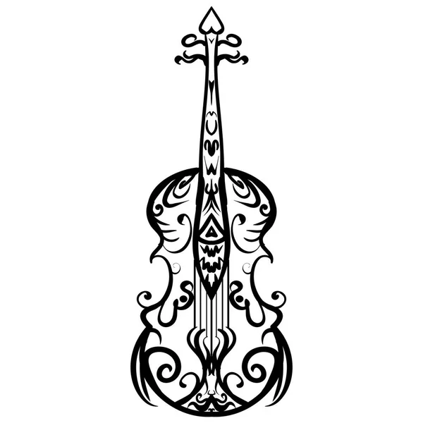 手には、チェロのスケッチ記号が描画されます。ベクトル ヴァイオリン — ストックベクタ