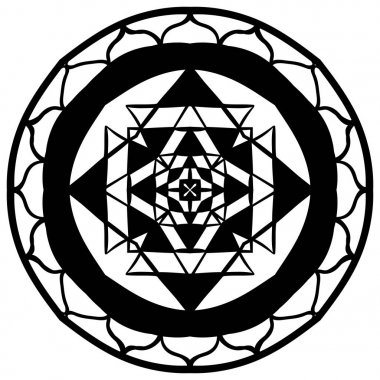 Mandala. Soyut geometrik süsleme. Vektör.