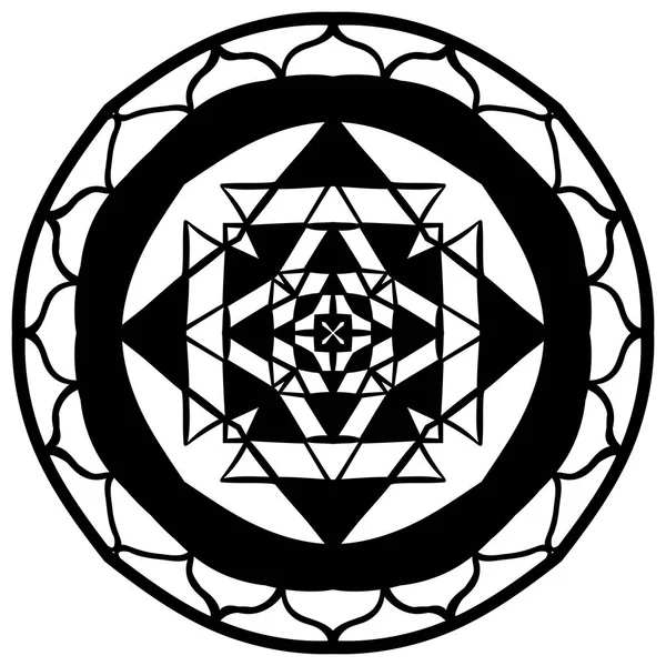 Mandala. Soyut geometrik süsleme. Vektör.