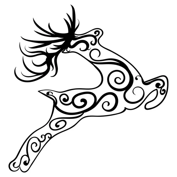Zentangle stylizované jelen. Etnické vzorované vektor — Stockový vektor