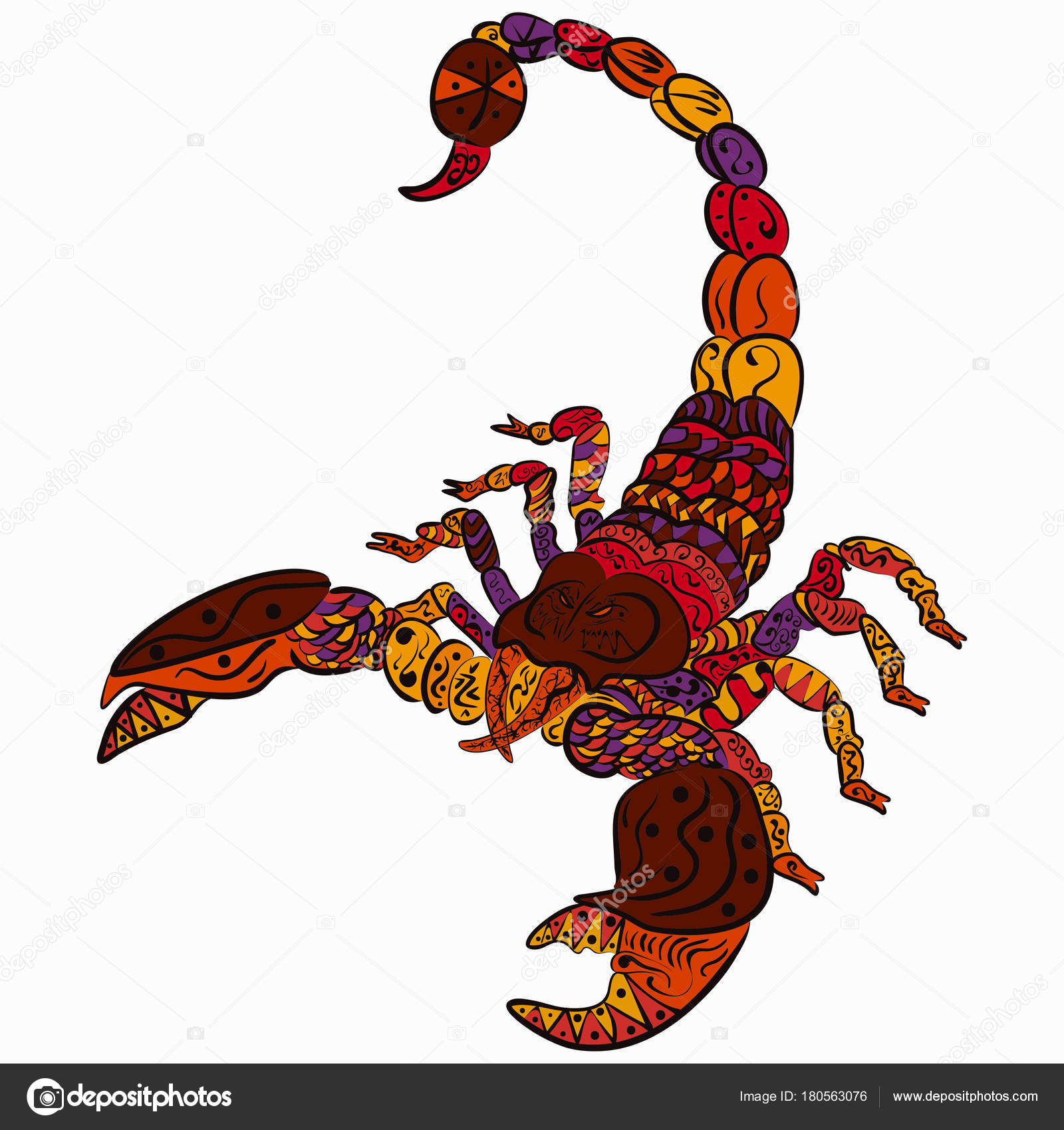 Zentangle stilizzato scorpione segno zodiacale — Vettoriale Stock