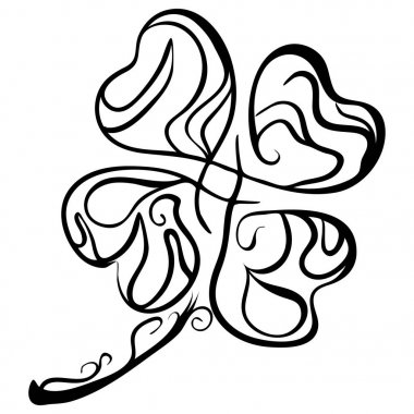 El dört yapraklı yonca çekilmiş. Saint Patricks Day.