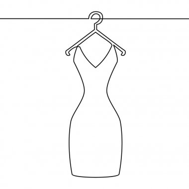 Bir çizim vektör kadın elbise üzerinde Değiştir