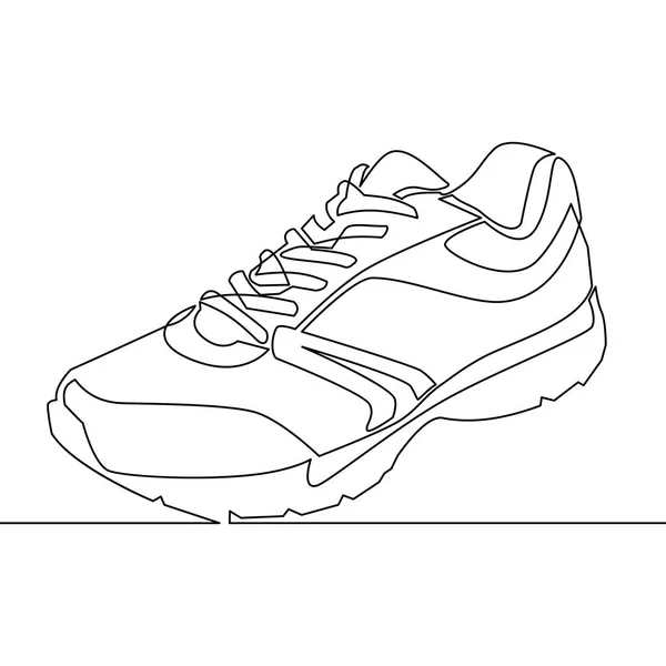 Continuous one line drawing sneakers — Stock Vector