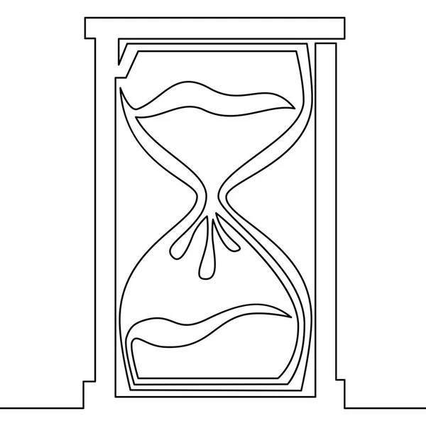 One line drawing of isolated vector hourglass — Stock Vector