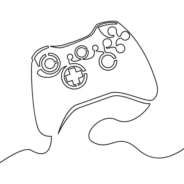 Una línea continua joystick Outline vector — Vector de stock