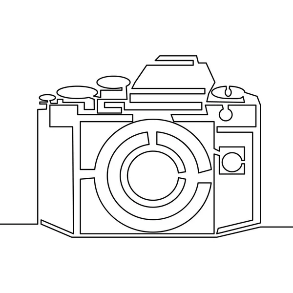 Eine Linienzeichnung der Kamera. schwarzes Bild isoliert — Stockvektor