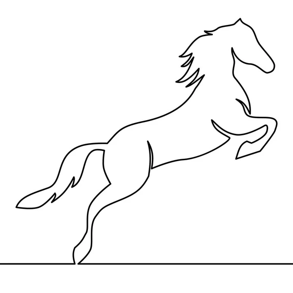 Continuous one line drawing. Horse logo vector — Stock Vector