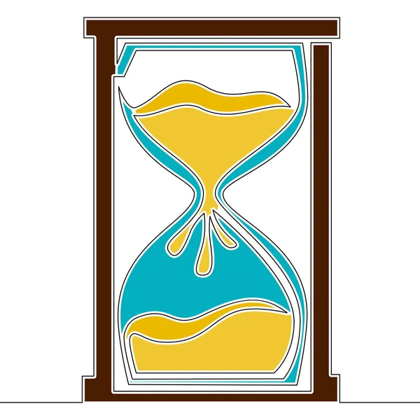 Plat dessin coloré art sable horloge concept — Image vectorielle