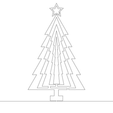 Devamlı Noel ağacı simgesi çizimi
