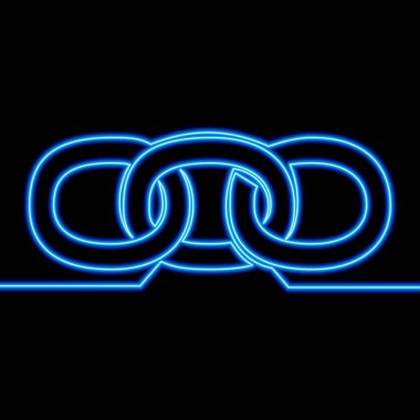 Devamlı çizgi çizimi Zincir bağlantı neon kavramı