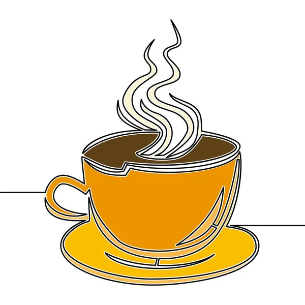 Концепция непрерывной линии кофе — стоковый вектор
