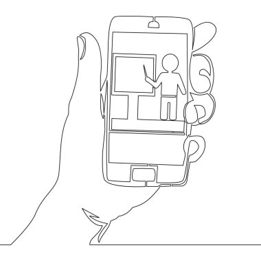 Çevrimiçi eğitim kavramının sürekli çizimi