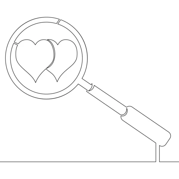 Dibujo continuo de una línea Buscar concepto de amor — Vector de stock