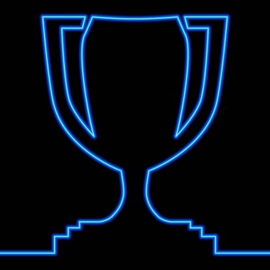 Aralıksız çizgi kupası Galibiyet Kupası neon konsepti