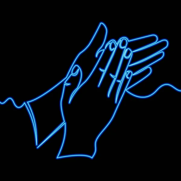 Continuous line Clapping hands Applause concept — 스톡 벡터