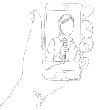 Continuous one line drawing news presente concept