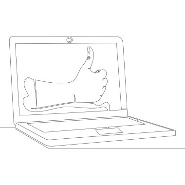 Aralıksız tek bir çizgi çizimi simge vektör illüstrasyon kavramını önerir