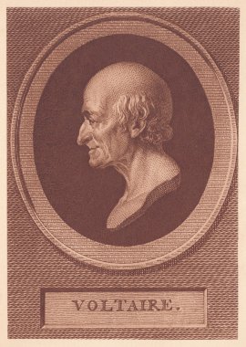 Voltaire portre profil sayfası vintage phototype içinde