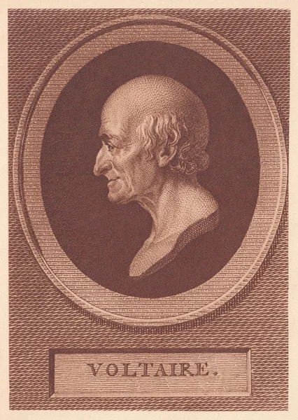Voltaire portre profil sayfası vintage phototype içinde