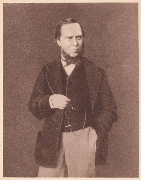 Portrait of Saltykov-Shchedrin on vintage phototype — Stock fotografie