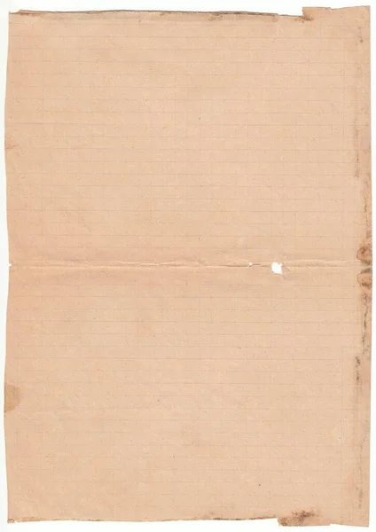 Retro sararmış gri kareli kağıt dokusu, arka plan. 1930 'ların okul defterinden eski bir sayfa..