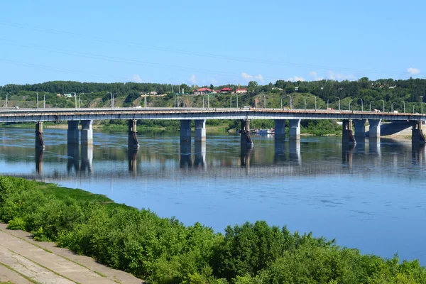 Rosja Kemerowo 2011 Most Kuznetsky Przez Rzekę Toma — Zdjęcie stockowe