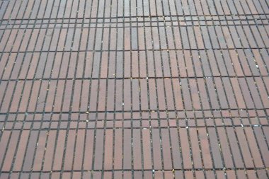 Şehir sokakları için asfalt fayanslar dikdörtgen şeklinde döşenmiştir. Teknoloji zemin hazırlıyor.