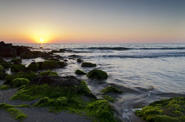 Sonnenaufgang Strand Pomorie Resort Bulgarien — Stockfoto