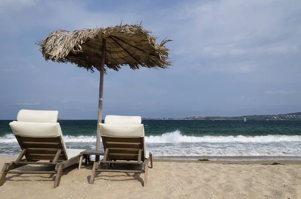 Búlgaro Paisagens Beira Mar Bela Praia Perto Sozopol Parque Campismo — Fotografia de Stock