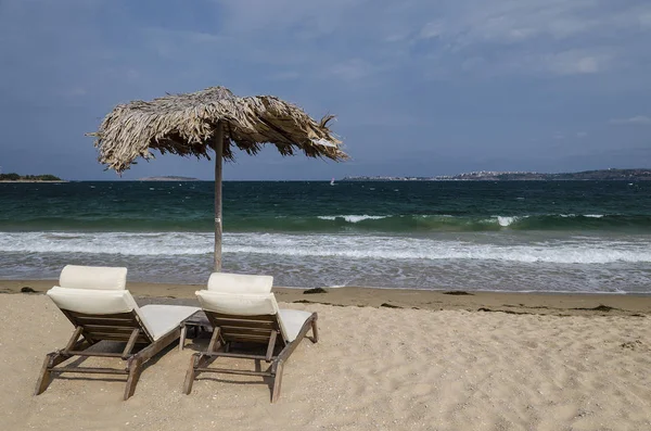 Bulgarian Seaside Landscapes Beautiful Beach Sozopol Camping Site Gradina — Stock Photo, Image