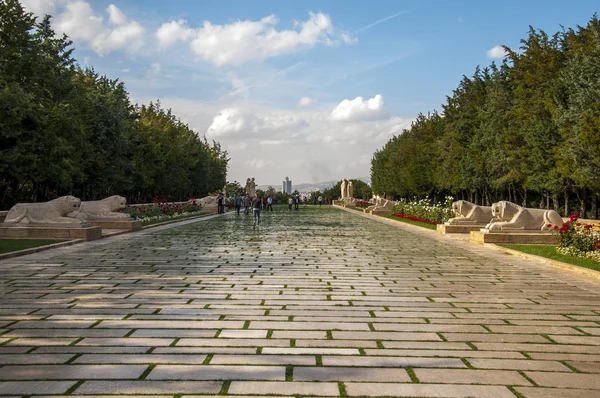 Ankara Turcja Października 2019 Ludzie Chodzą Drogą Lwów Aby Dotrzeć — Zdjęcie stockowe