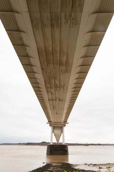 Underside of the older Severn Crossing, suspension bridge connec — Stock Photo, Image