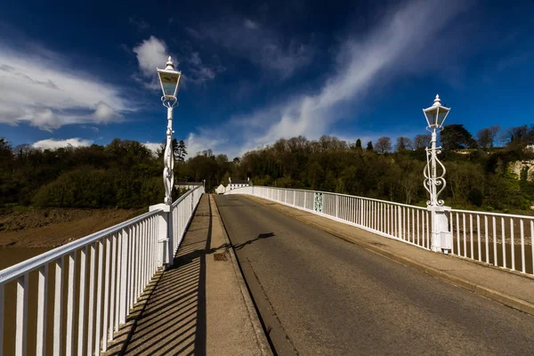 Il vecchio ponte di Wye o ponte della città a Chepstow — Foto Stock