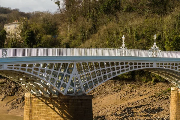 A Ponte Velha Wye ou Ponte da Cidade em Chepstow — Fotografia de Stock