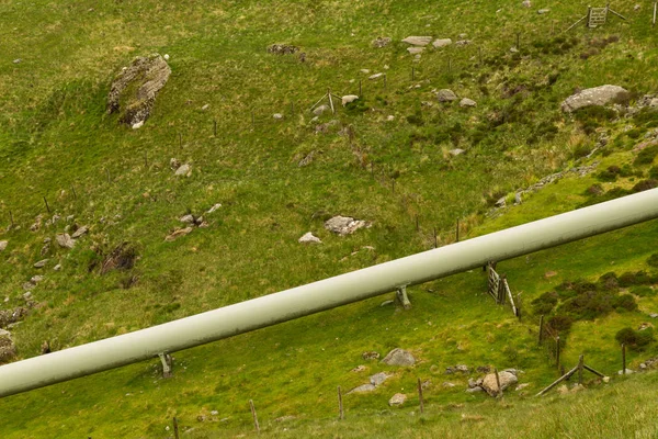 Large bore pipe for hydroelectric power station. — Stock Photo, Image