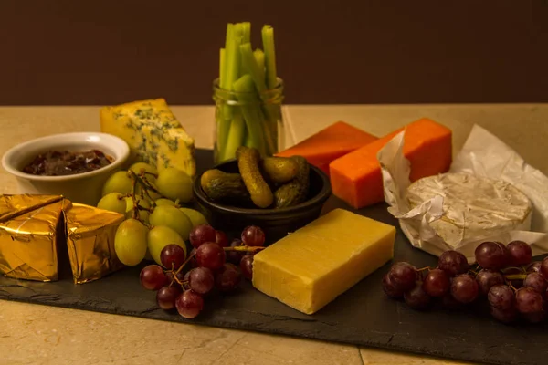 Large shared cheeseboard platter — Stock Photo, Image